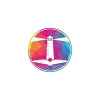 Book and Light House Logo design template. Book lighthouse icon vector