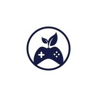 Game and leaf logo design template. Gaming and leaf logo design template. vector