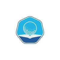 vector de diseño de logotipo de golf de libro. elemento de diseño de logotipo de icono de libro de golf