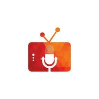 Tv podcast vector logo design. Television podcast icon. Digital video podcast logo concept.