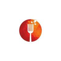 Healthy Food Logo design. Fork and leaf Logo icon. vector