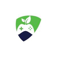 plantilla de diseño de logotipo de juego y hoja. plantilla de diseño de logotipo de juego y hoja. vector