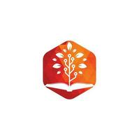 Education tech logo design vector. Book and tech tree logo design. vector
