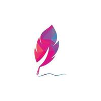 Feather Quill symbol vector design. Education and publication logo concept.