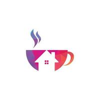 diseño de logo de café y casa. plantilla de diseño de logotipo de cafetería. vector