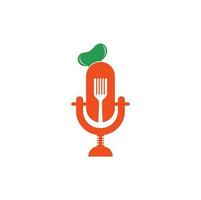 Chef podcast logo design template. chef education logo design vector