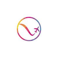 logotipo de viaje en avión. vector