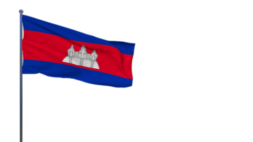 drapeau cambodge agitant dans le vent rendu 3d, fête nationale, fête de l'indépendance png