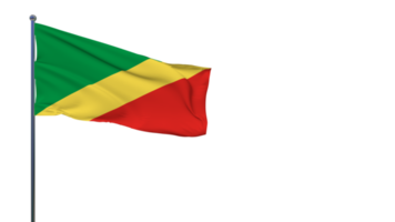 bandeira do congo balançando ao vento renderização em 3d, dia nacional, dia da independência png