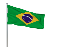 bandeira do brasil balançando ao vento renderização em 3d, dia nacional, dia da independência png