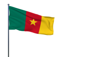 drapeau camerounais agitant dans le vent rendu 3d, fête nationale, fête de l'indépendance png