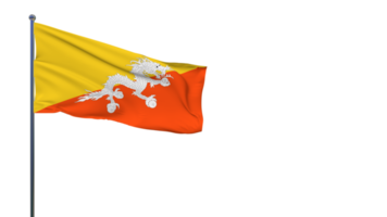 bandera de bután ondeando en el viento representación 3d, día nacional, día de la independencia png