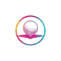 vector de diseño de logotipo de golf de libro. elemento de diseño de logotipo de icono de libro de golf