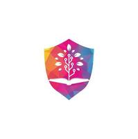 vector de diseño de logotipo de tecnología educativa. diseño de logotipo de libro y árbol tecnológico.