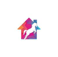 Diseño de logotipo vectorial en forma de pin de mapa de caballos. icono de signo de caballo. vector