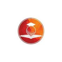 Graduation Book golf logo design vector. Golf Book Icon Logo Design Element vector