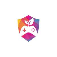 Game and leaf logo design template. Gaming and leaf logo design template. vector