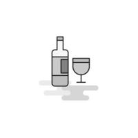 bebidas icono web línea plana llena vector icono gris