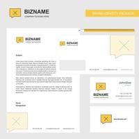 Message not sent Business Letterhead Envelope and visiting Card Design vector template