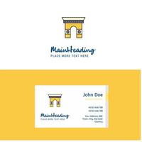 logotipo de puerta plana y plantilla de tarjeta de visita diseño de logotipo de concepto de negocio vector