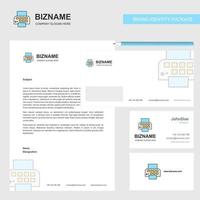 Printer Business Letterhead Envelope and visiting Card Design vector template