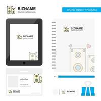 Speaker Business Logo Tab App Diary PVC Employee Card and USB Brand Stationary Package Design Vector Template