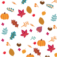 Autumn leaves colorful flat set of maple, oak, birch, bush, grass, yellow orange autumn trees and autumn bushes icons with golden autumn foliage leaves. png