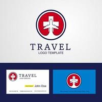 diseño de logotipo y tarjeta de visita de la bandera del círculo creativo de suiza de viaje vector