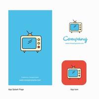 Television Company Logo App Icon and Splash Page Design Creative Business App Design Elements vector