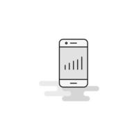 vector de icono gris lleno de línea plana de icono web de teléfono inteligente