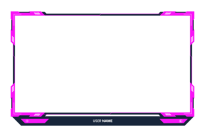 decoração de interface de tela de jogos futurista com cor rosa feminina. menina gamer streaming de sobreposição png com formas abstratas criativas. sobreposição de jogos online em um fundo transparente.