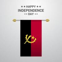 fondo de bandera colgante del día de la independencia de angola vector