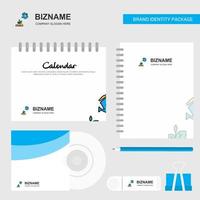 Plant shower Logo Calendar Template CD Cover Diary and USB Brand Stationary Package Design Vector Template