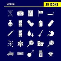 Health Solid Glyph Icons Set For Infographics Mobile UXUI Kit And Print Design Include Syringe Medical Medicine Hospital Stethoscope Medical Medicine Doctor Eps 10 Vector