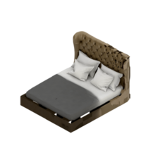 render 3d de dormitorio isométrico png