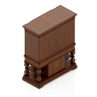 render 3d de gabinete isométrico png