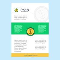 Template layout for Dollar comany profile annual report presentations leaflet Brochure Vector Background