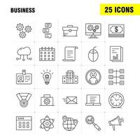 Business Line Icon for Web Print and Mobile UXUI Kit Such as Business Time Clock Timer File Work Business Document Pictogram Pack Vector