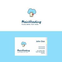 Flat Cloud with smart phone Logo and Visiting Card Template Busienss Concept Logo Design vector