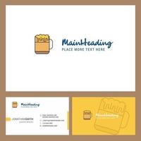 Beer Logo design with Tagline Front and Back Busienss Card Template Vector Creative Design
