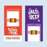 Happy Halloween invitation design with candy vector