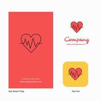 Heart ecg Company Logo App Icon and Splash Page Design Creative Business App Design Elements vector