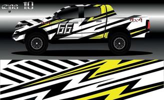 Car decal wrap design, truck and cargo van wrap vector. Graphic abstract stripe designs for vehicle, race, advertisement, adventure and livery car vector