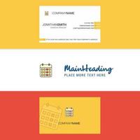 Beautiful Calendar Logo and business card vertical Design Vector