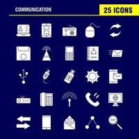 Communication Solid Glyph Icons Set For Infographics Mobile UXUI Kit And Print Design Include Call Dial Phone Hours Signals Tower Network Communication Collection Modern Infographic Logo a vector