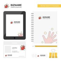 Magical hands Business Logo Tab App Diary PVC Employee Card and USB Brand Stationary Package Design Vector Template