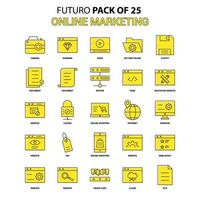 Online Marketing Icon Set Yellow Futuro Latest Design icon Pack vector