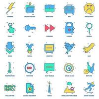 25 Business Concept Mix Flat Color Icon set vector