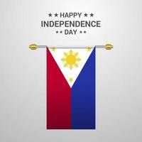 fondo de bandera colgante del día de la independencia de filipinas vector