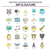 Art and Culture Flat Line Icon Set Business Concept Icons Design vector